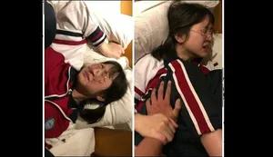 Big hooters Japan babe fuels youthful dude's gigantic man-meat in the restroom. She fellates - Hot Asian porn! Busty Japanese minx plays insane with young man's giant man meat while alone in the bathroom.